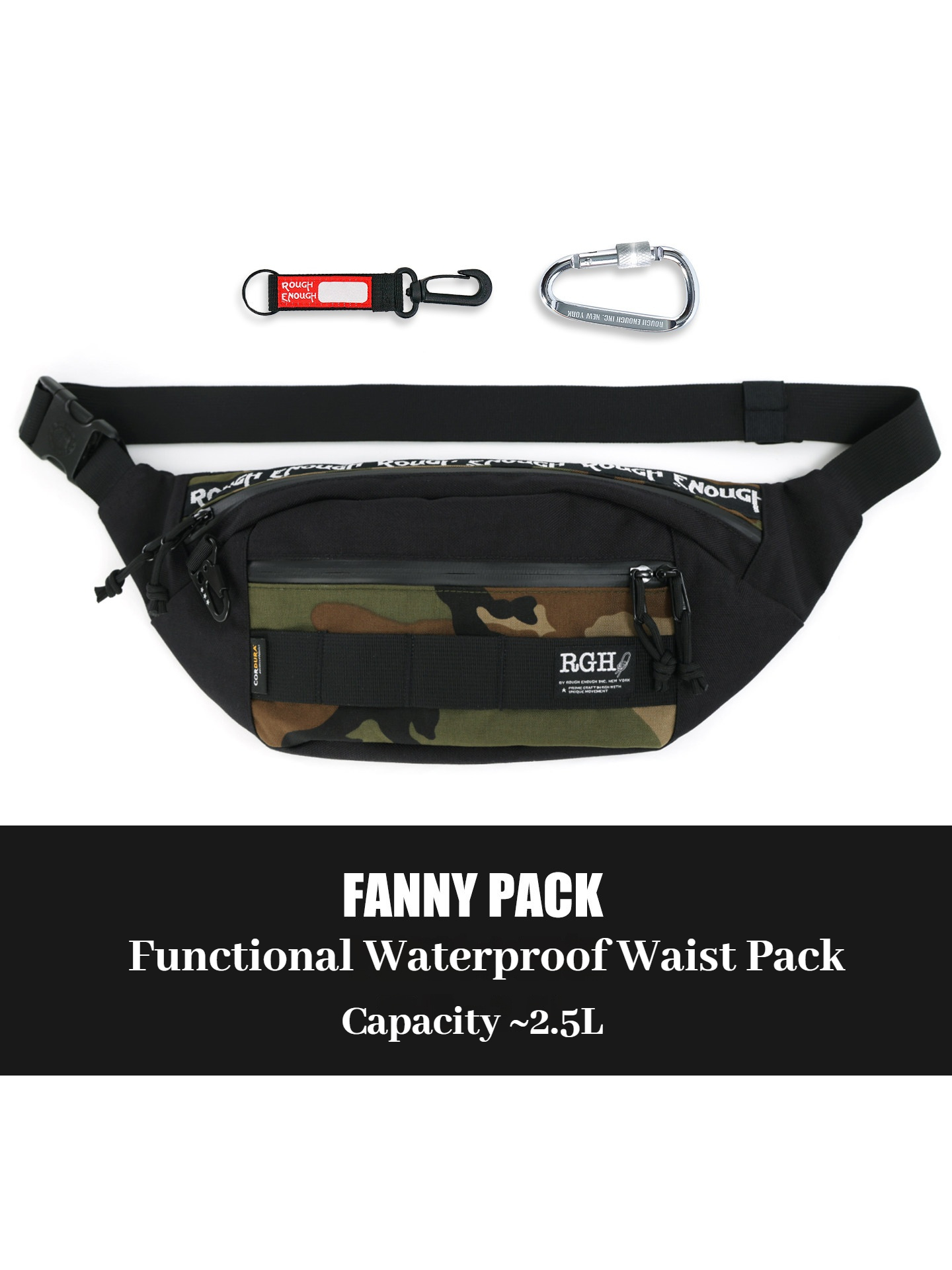 Fishing Bag Waterproof - RGHカモフラージュタクティカル機能性ウエストバッグ 防水多機能クロスボディバッグ メンズ バイク用チェストバッグ ルアーフィッシングバッグ