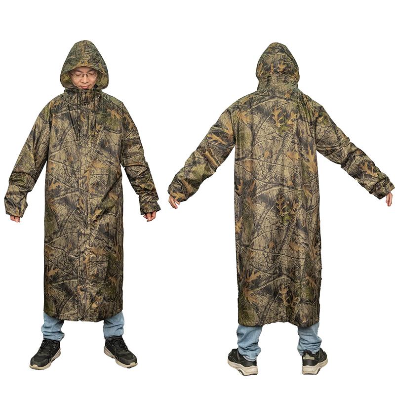 Fishing Rain Suit - 迷彩柄レインコート 大人用 ロング丈 防風防水 ワンピース レインウェア