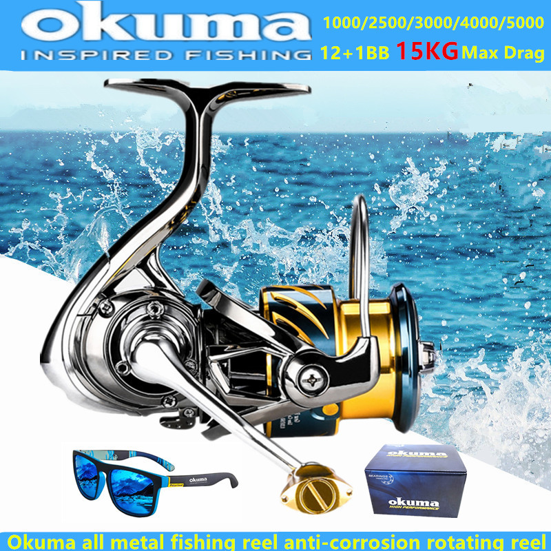 Shimano Reel Stradic - オクマ オールメタルフィッシングリール 12+1BB15KG 最大ドラグ耐海水回転リール 1000-5000