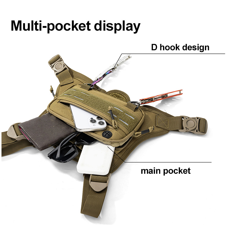 戦術的なフロントチェストリグバッグベストキャンプ狩猟ショルダ - Fishing Backpack のレビューと価格