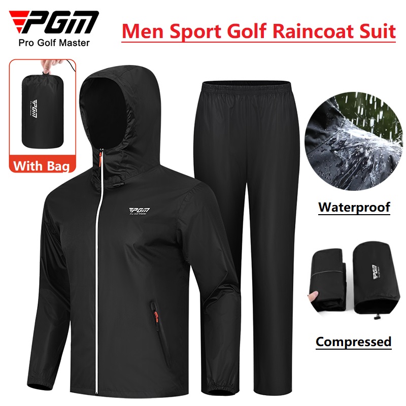 Pgm 男性ゴルフレインコートレインパンツスーツ防水オートバ - Fishing Rain Suit のレビューと価格